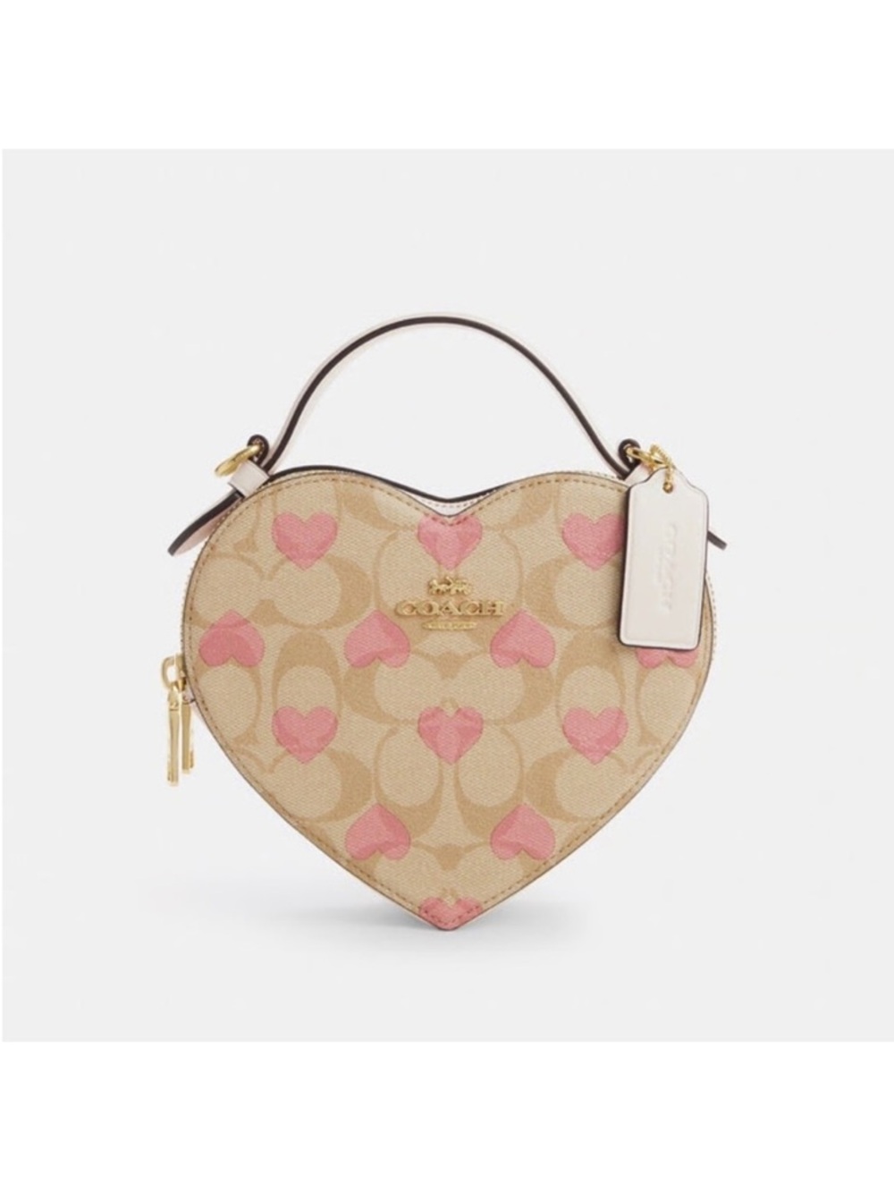 NWT! Coach Heart Crossbody Signature Canvas Heart Print CP021